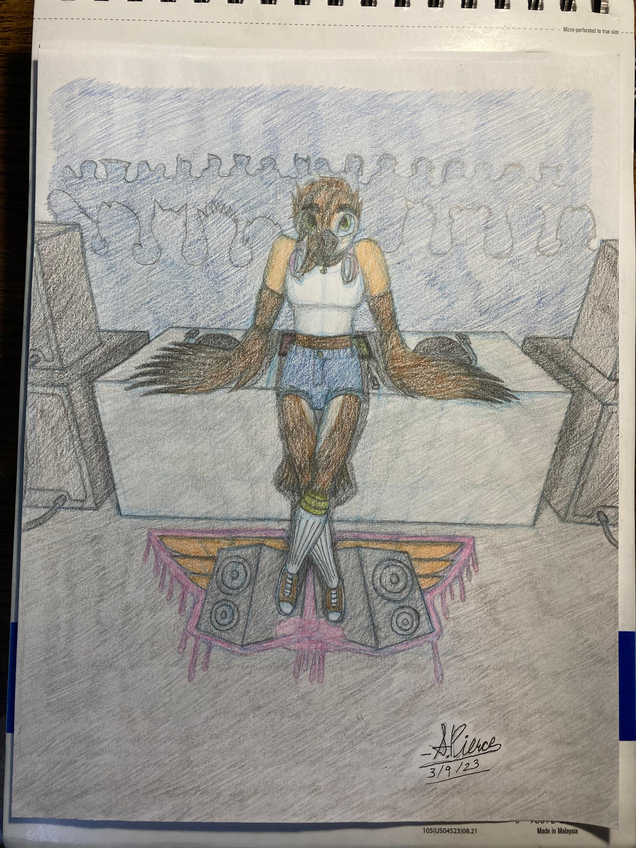 Anthro Bird Character comm. for Black_Max_Cat